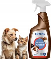 PŁYN SPRAY ŚRODEK ODSTRASZACZ PSÓW I KOTÓW DŁUGI CZAS DZIAŁANIA BROS 500ml