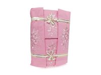 Pościel bawełniana haftowana z prześcieradłem 160x200 róż