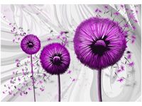 100 70CM OBRAZ PŁÓTNO FIOLETOWE DMUCHAWCE 3 PŁÓTNO RAMA