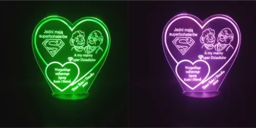 Prezent na Dzień Babci i Dziadka Statuetka dla Dziadków lampka LED + GRAWER na Arena.pl