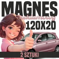 Mata Magnetyczna na Auto 120x20 cm - Profesjonalna Reklama magnes - 2 szt