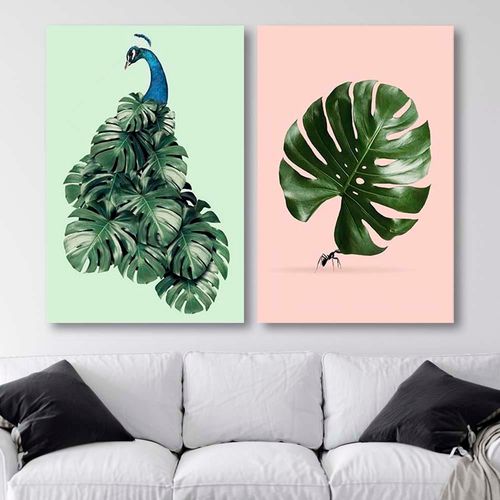Deco Panel, Abstrakcja paw i monstera 40x60 na Arena.pl