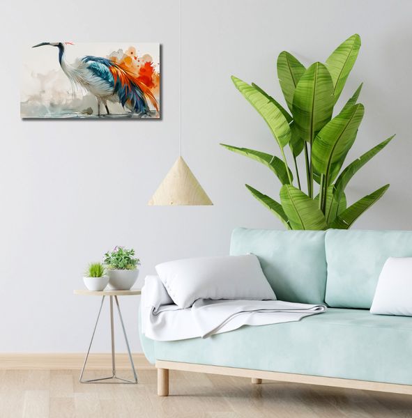 Obraz 60x30cm Żuraw w Akwareli zdjęcie 2
