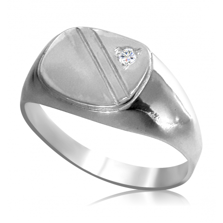 SREBRNY SYGNET Z CYRKONIĄ PRÓBA SREBRA 925 GRAWER GRATIS zdjęcie 2