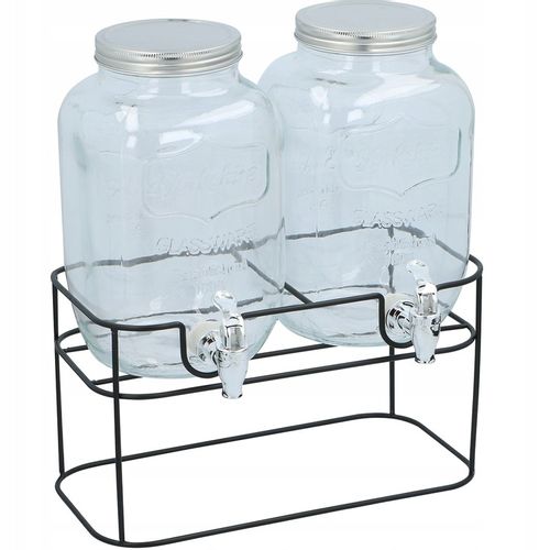 Słój z Kranikiem 2x 4l Słoiki+ podstawka do ogrodu na piknik lemoniadę wodę na Arena.pl