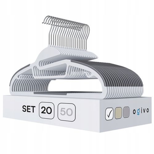 WIESZAKI NA UBRANIA PLASTIKOWE ANTYPOŚLIZGOWE WIESZAKI DO SZAF X20 na Arena.pl