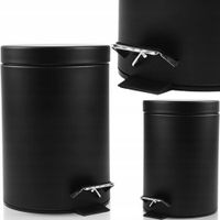 KOSZ NA ŚMIECI METALOWY 10L CZARNY STALOWY DO KUCHNI ŁAZIENKI BIURA MAŁY