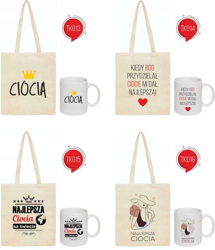 ZESTAW EKO TORBA + KUBEK NAJLEPSZA CIOCIA prezent na Arena.pl