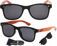 Polaryzacyjne Nerdy DREWNIANE Okulary KIEROWCÓW PRZECIWSŁONECZNE UV400 ETUI