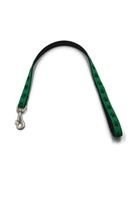 A-503 PEJCZ PODWÓJNA, KRÓTKA SMYCZ DLA PSA TAŚMA ŁAPKI 25mm/80cm Kolor - łapki zielony