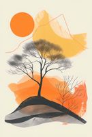 Plakat 61x90,5cm Drzewo Na Przestrzeni