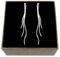 WISZĄCE DŁUGIE KOLCZYKI SREBRNE LINKI SREBRO PRÓBY 925 DIAMENTOWANE A27