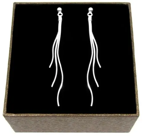 WISZĄCE DŁUGIE KOLCZYKI SREBRNE LINKI SREBRO PRÓBY 925 DIAMENTOWANE A27 na Arena.pl