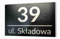 Tabliczka Tablica ADRESOWA CZARNA Numer domu GRAWE