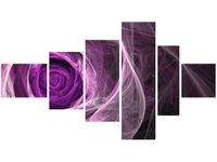 100CM 180CM OBRAZ 6 ELEM FIOLETOWA RÓŻA ŚCIENNY