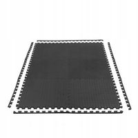 Czarna składana mata puzzle antypoślizgowa 6 elementów 176x118cm HMS