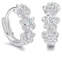 Kolczyki srebrne kwiatki kółka koła dla dzieci dziewczynki srebro