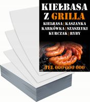 Ulotki A4 reklamowe firmowe 5000szt projekt w cenie KIEŁBASA Z GRILLA