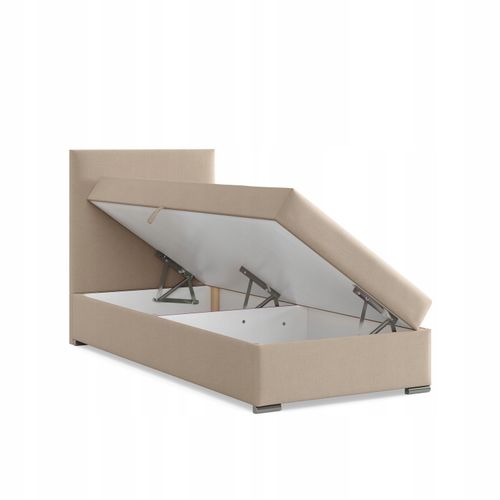 Łóżko Kontynentalne VICENZA BEŻOWE JEDNOOSOBOWE Tapicerowane Pojedyncze na Arena.pl