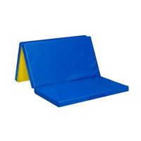 materac gimnastyczny 150х100х5 cm trzyczęściowy - niebiesko-żółty