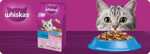 SUCHA KARMA WHISKAS DLA KOTA Z PYSZNYM TUŃCZYKIEM 7KG na Arena.pl