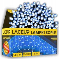 SOPLE LAMPKI CHOINKOWE 300 LED 14.5M ZEWNĘTRZNE ŚWIATEŁKA ŚWIĄTECZNE +FLASH