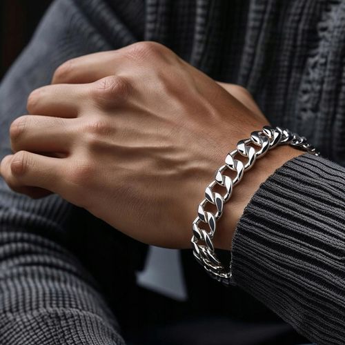 PEŁNA Bransoletka Srebrna Męska Pancerka SREBRO 925 Gruba 8mm DIAMENTOWANA na Arena.pl