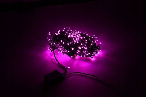 Lampki Choinkowe LED 500 Różowe 38 m IP44 Zewnętrzne Wewnętrzne 8 Trybów na Arena.pl