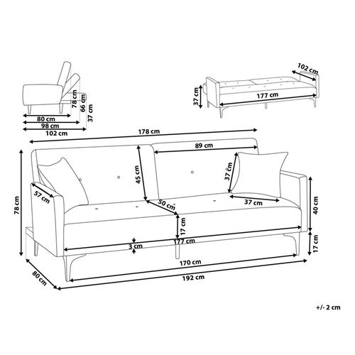 Sofa rozkładana czerwona LUCAN na Arena.pl
