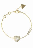 Bransoletka damska złota Guess cyrkonia serce 19cm
