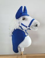 zestaw dla hobby horse a4: derka + nauszniki - chabrowy