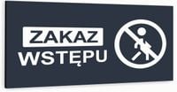 Tabliczka informacyjna ATRACYTOWA nierdzewna ZAKAZ WSTĘPU DOWOLNY NAPIS