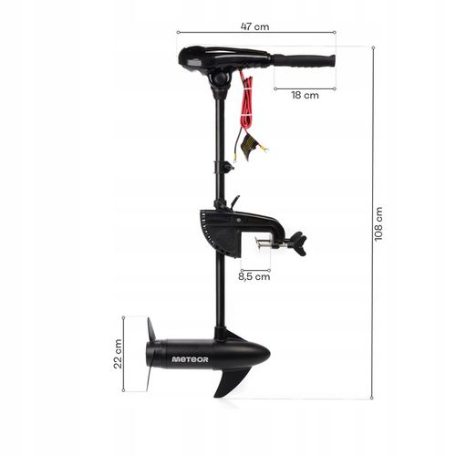 SILNIK ELEKTRYCZNY ZABURTOWY DO ŁODZI PONTONU METEOR 55 lbs/25 kg 624 W na Arena.pl