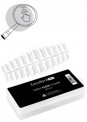 EXCELLENT FLEXI TIPSY TUNELOWE CLEAR MIĘKKIE POD ŻEL ZESTAW 504 SZT. na Arena.pl