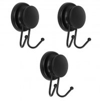 Komplet wieszaków łazienkowych czarnych 3 szt - Yoka