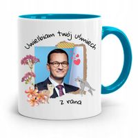 Kubek Błękitny Politycy Premier Mateusz Morawiecki Z Nadrukiem Ze Zdjęciem