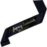 Czarna szarfa Najlepszy Świadek + data imprezy