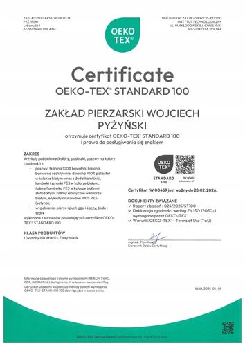 Poduszka puchowa 70x80 1,5 kg KREMOWA lub RÓŻOWA na Arena.pl