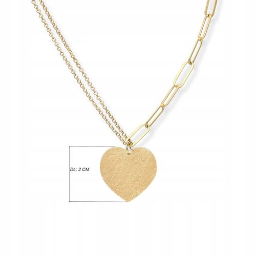 NASZYJNIK SREBRNY POZŁACANY Z SERCEM na Arena.pl