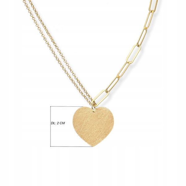 NASZYJNIK SREBRNY POZŁACANY Z SERCEM zdjęcie 4