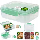 2 x LUNCHBOX ŚNIADANIÓWKA POJEMNIK SZCZELNY BOX BENTO 1650ml Z PRZEGRÓDKAMI