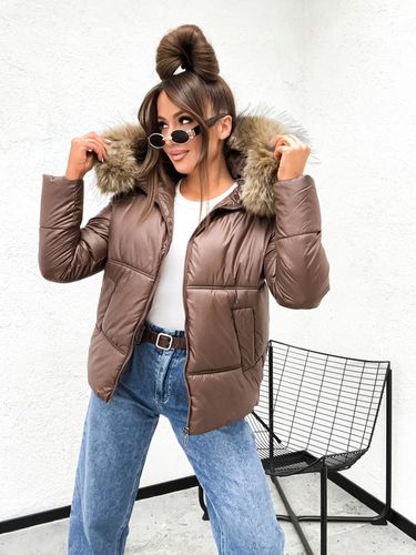 Zimowa_Pikowana_Modna Kurtka_Z FUTERKIEM - XL na Arena.pl