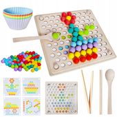 Drewniana Układanka Montessori Kule Mozaika Puzzle