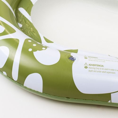 Materac Dmuchany Do Pływania Plażowy Z Oparciem Dno Z Siatki Zielony Nadruk na Arena.pl