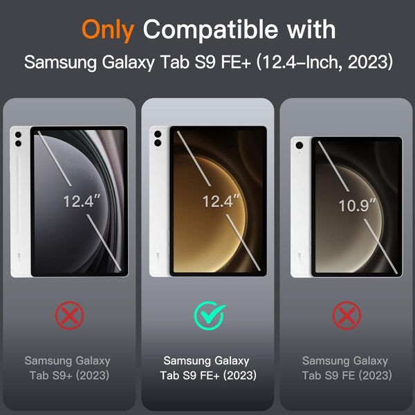 JETech Etui do Samsung Galaxy Tab S9 FE+ 12.4 cala Beżowe zdjęcie 3