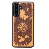 Drewniane Etui Bewood do Samsung Galaxy A36 5G RÓŻA WIATRÓW MERBAU