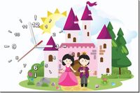 60CM 40CM ZEGAR OBRAZ KSIĄŻĘCA PARA ZAMEK DRUK PŁÓTNO RAMA