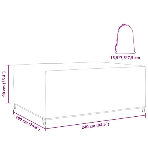 Pokrowiec na meble ogrodowe Czarny 240 x 190 x 90 cm 210D na Arena.pl