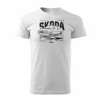 Koszulka z samochodem Skoda 120 125 130 PRL legend męska biała REGULAR S