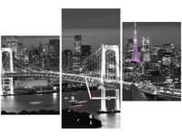 60CM 90 ZEGAR 3 ELEM NOCNY WIDOK ŚCIENNY